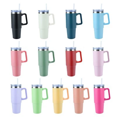 Mwg Coffi Gyda Thrin 35 owns Cwpan Coffi wedi'i Inswleiddio Gyda Chaead Atal Gollyngiad