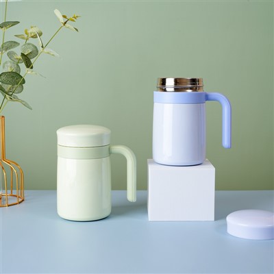 Mwg handlen fusnes wal ddwbl dur gwrthstaen fflasg wedi'i inswleiddio dan wactod